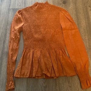 🚫SOLD! Rust peplum top